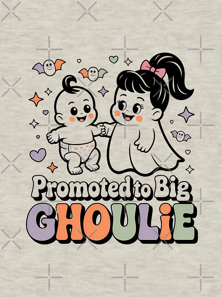Promoted to Big Ghoulie Cute Halloween Big Sister Shirt by Raw Tigers
