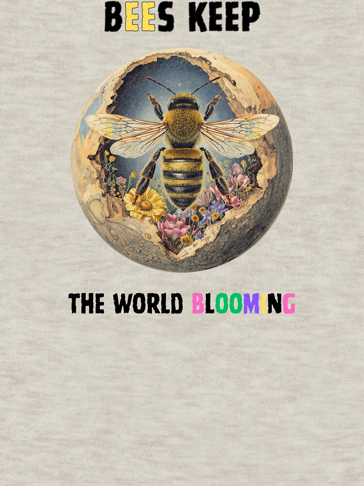 Bees keep the world blooming. Bees save the planet by Julitasells