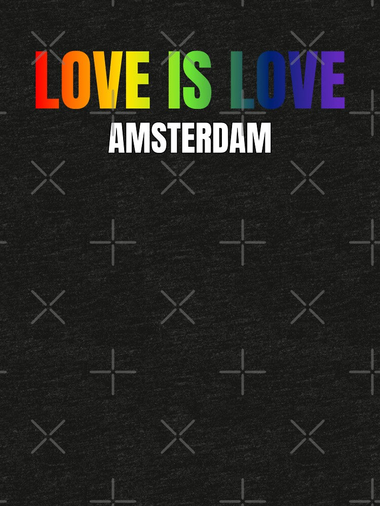 Amsterdam Love is Love t-shirt, Rainbow color pride LGBTQ graphic t-shirt, Pride unisex t-shirt by PrideBeProud