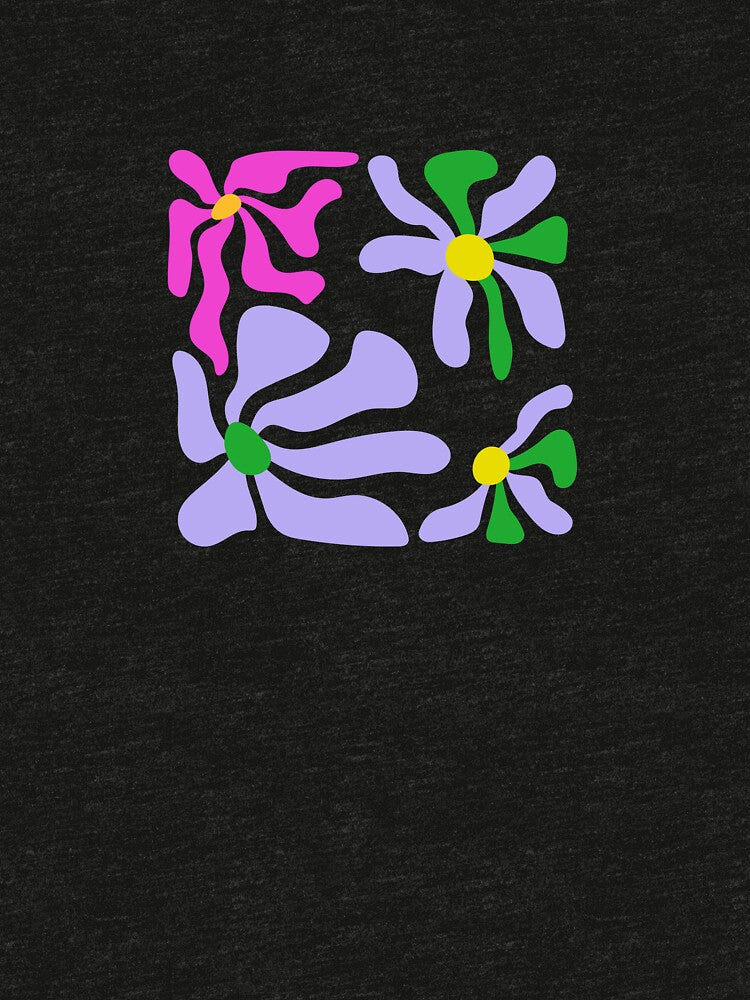 Trendy Retro Wavy Flowers Groovy Abstract Floral by SolutionsArt