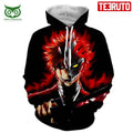 Rage Graphic Ichigo And Hollow Mask Bleach Anime HD 3D AOP Hoodie