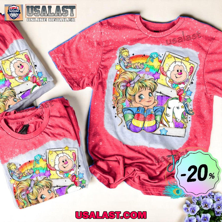 Rainbow Power 80’s Girl Unisex Bleached Tee Shirt