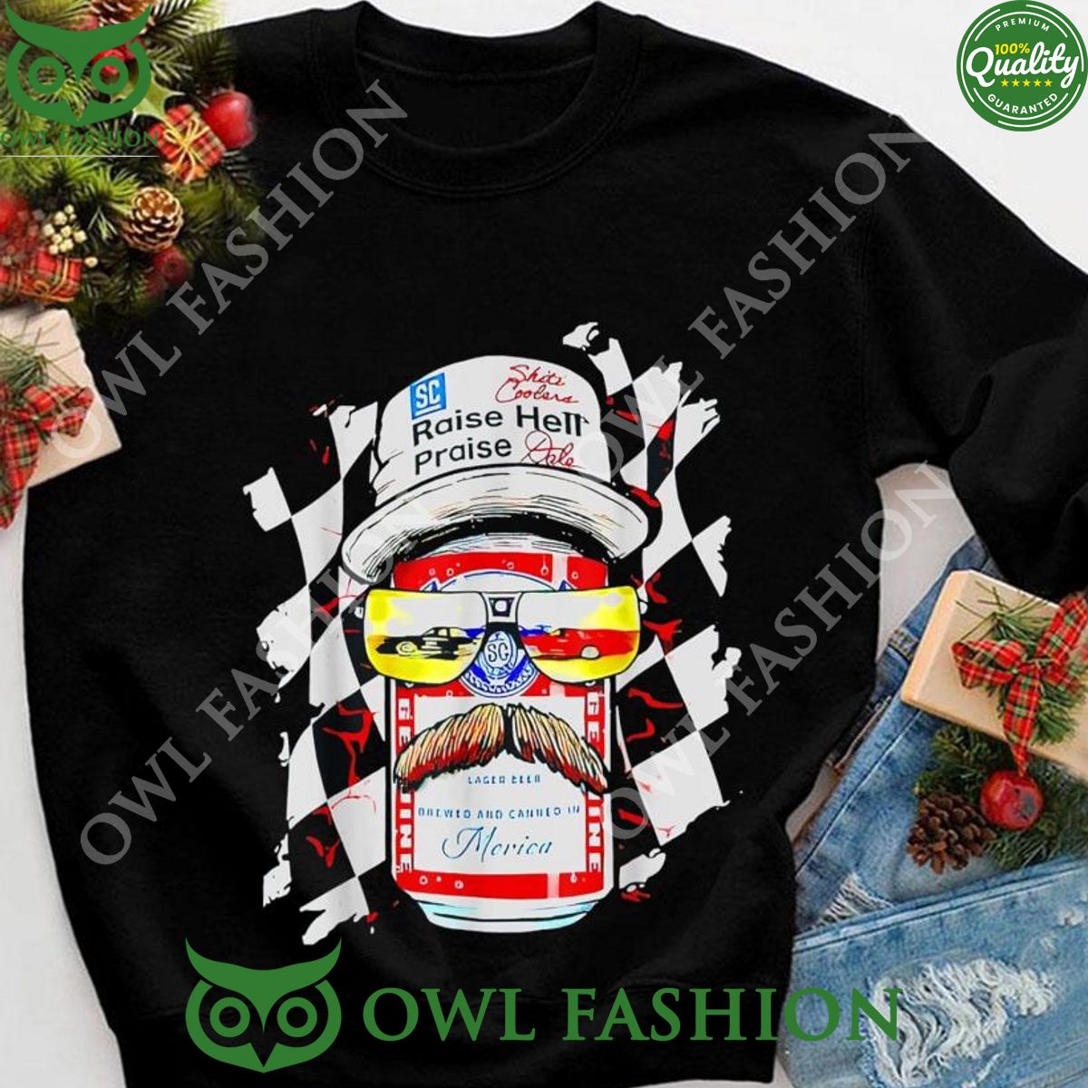 Raise hell praise dale vintage funny old man drinking beer t shirt