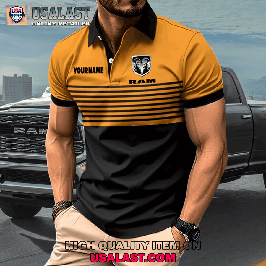 Ram Car Custom Name Men Polo Shirt