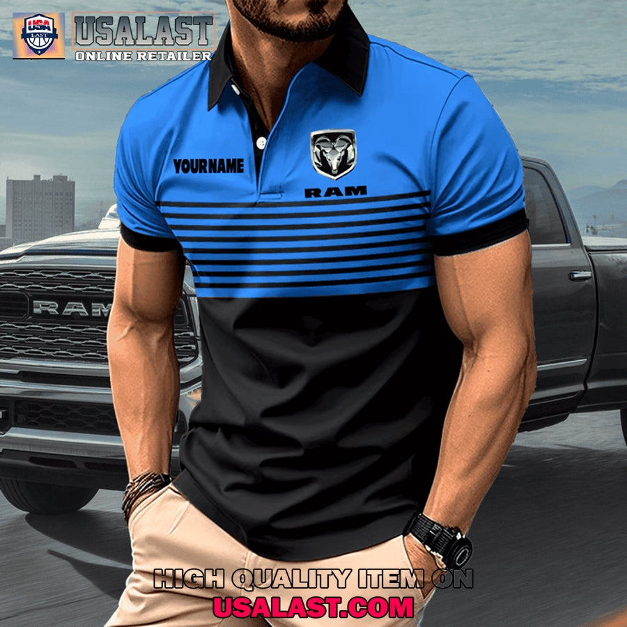 Ram Car Custom Name Men Polo Shirt