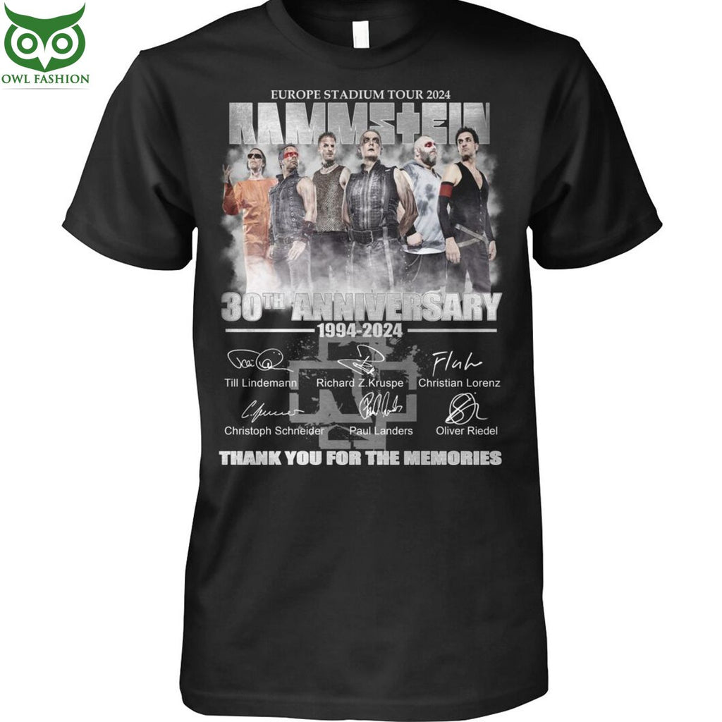 rammstein tour 30th anniversary 1994 2024 memories t shirt rock band Shop Owl Fashion