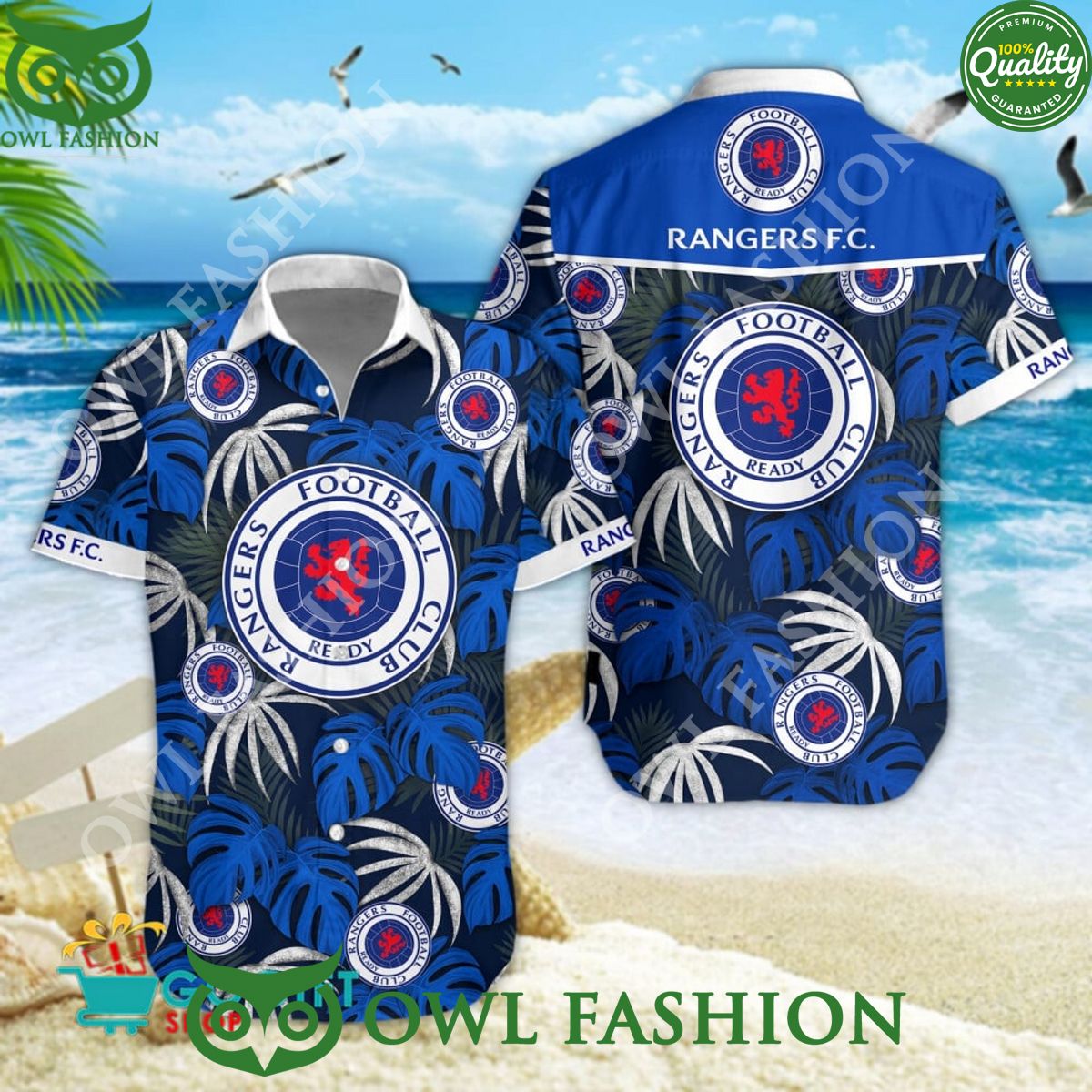 Rangers F.C. SPFL Team Limited Hawaiian Shirt