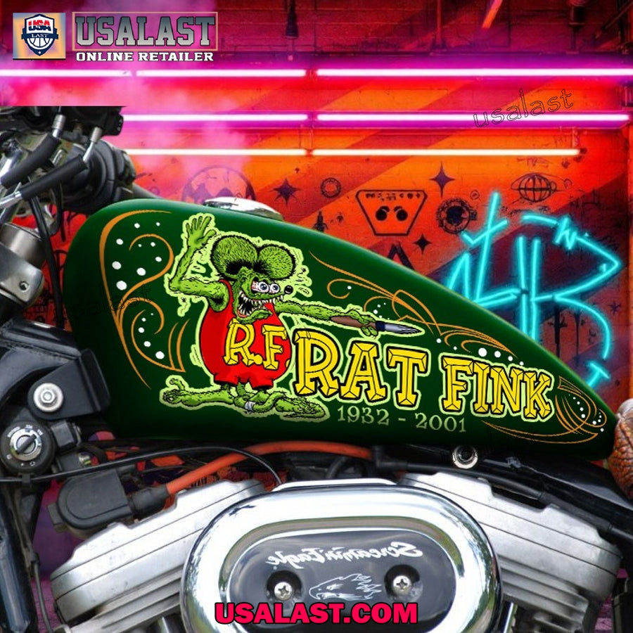 Rat Fink Motorcycle Custom Text Decal