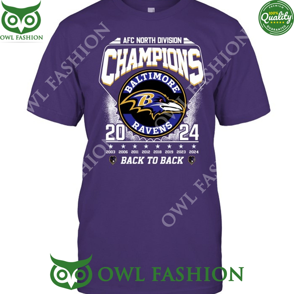 Ravens B2B AFC North Champs Back To Back 8th t shirt
