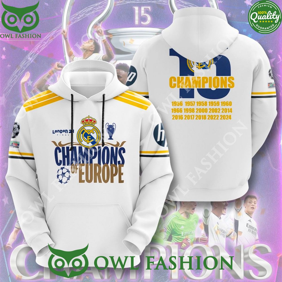 Real Madrid 15 Champions London 24 Champion League Europe 3d t shirt