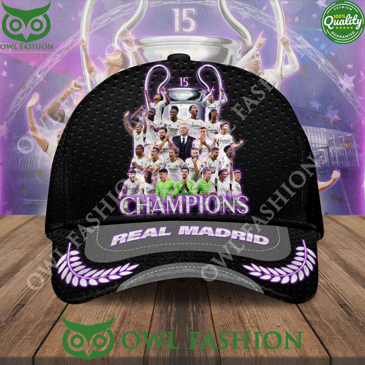 Real Madrid 15 Champions Spanish Football Team Classic Cap