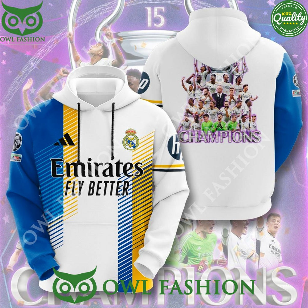 Real Madrid Emirates Fly Better Champion 2024 3D Tshirt