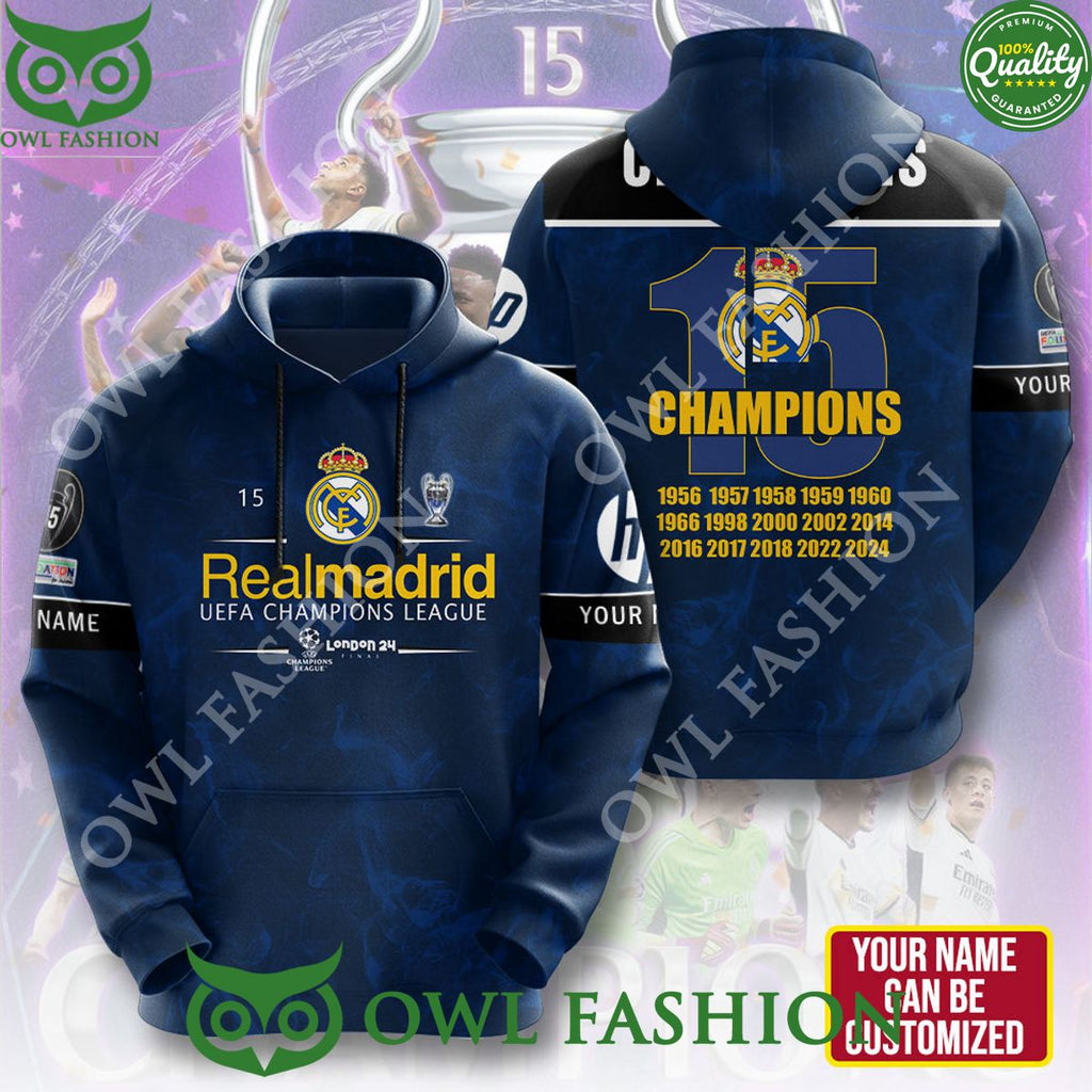 Real Madrid Europe Champions Customized 3D Tshirt Hoodie