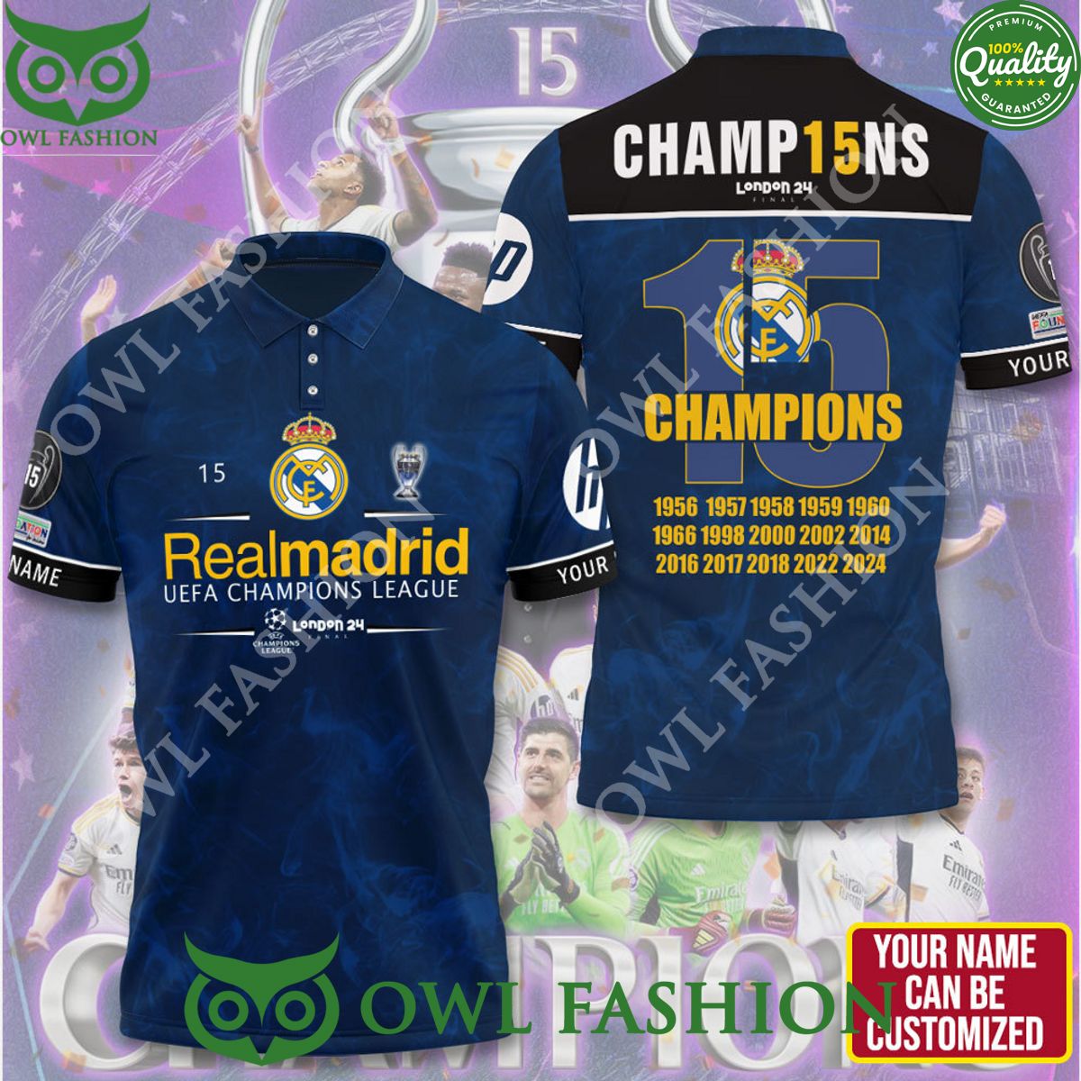 Real Madrid Europe Champions Customized 3D Tshirt Hoodie
