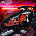 Red Devil And Pinstriping Motorcycle Custom Text Decal