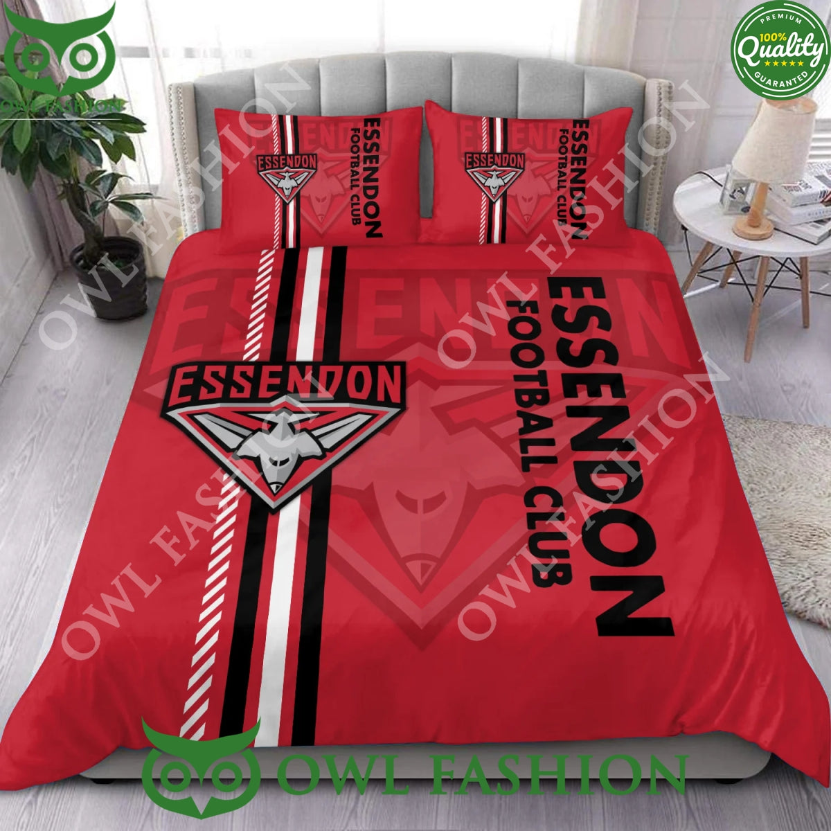 Red Essendon Football Club AFL Bedding set