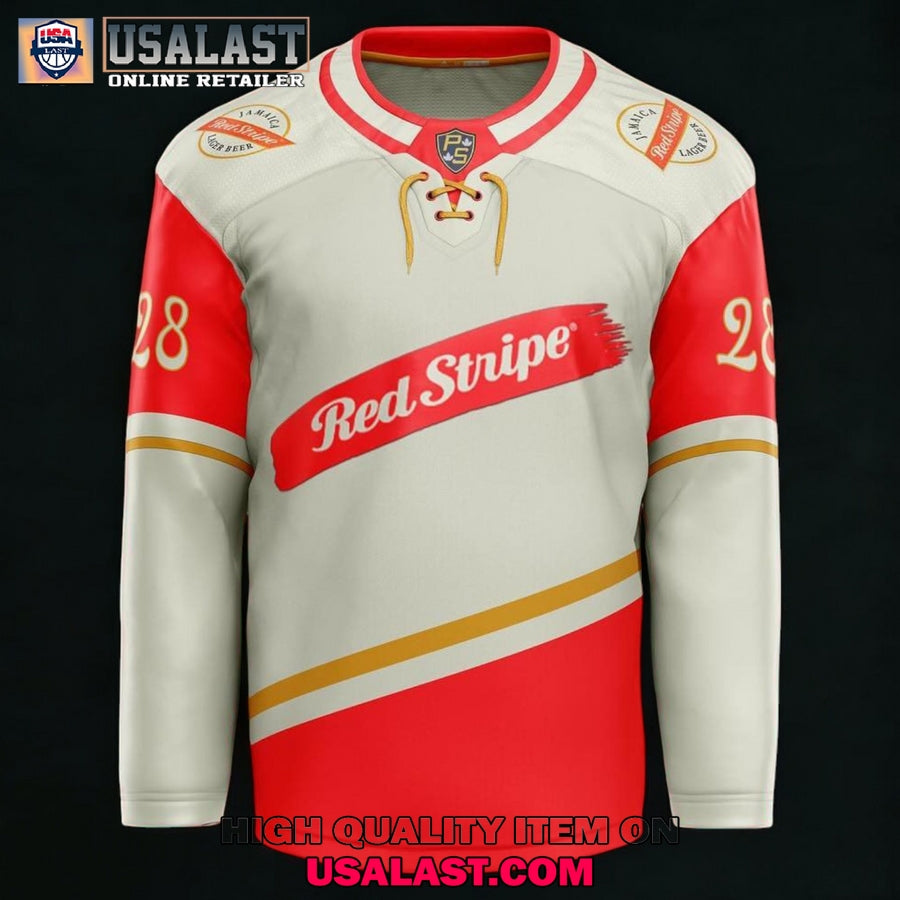 Red Stripe Beer Custom Hockey Jersey