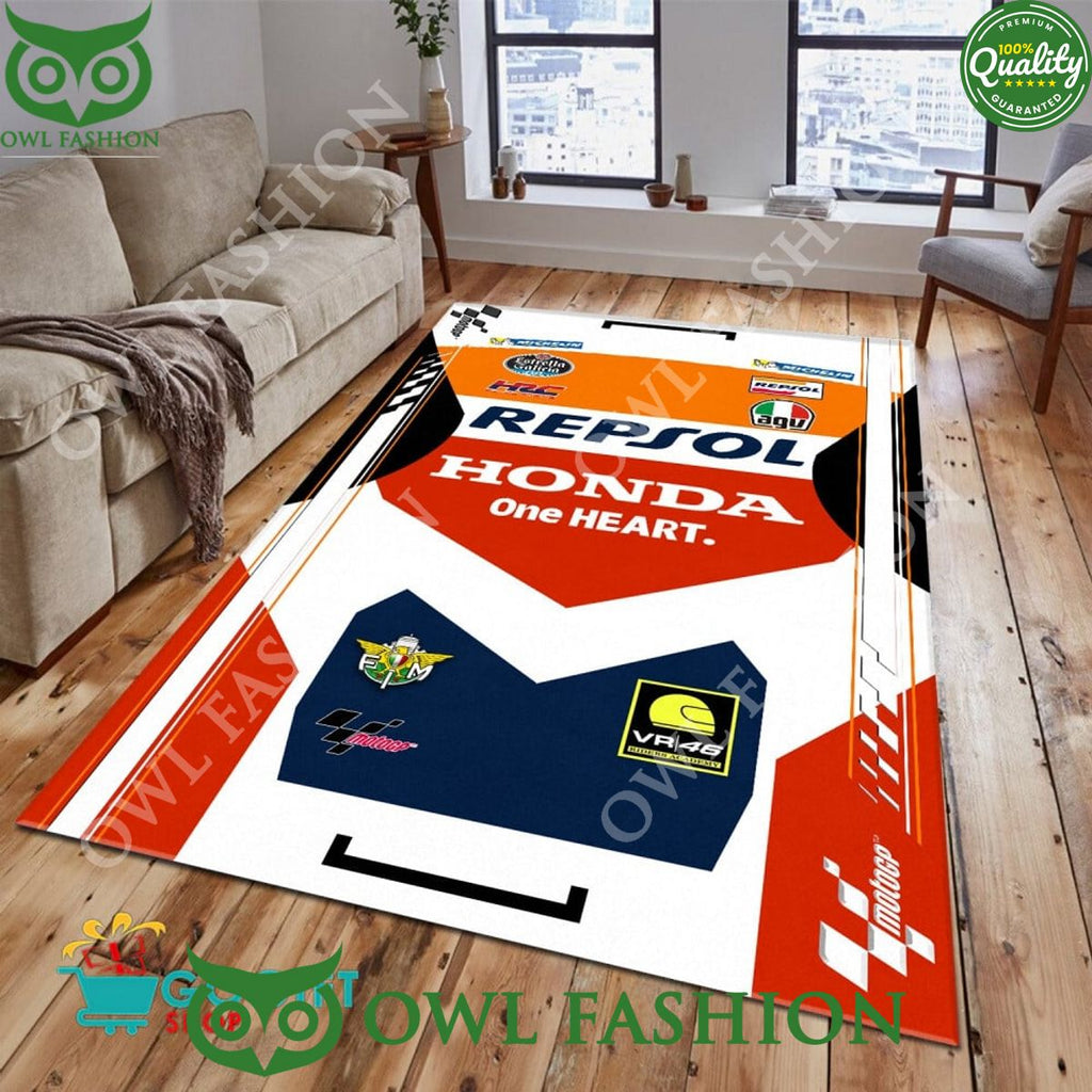 Repsol Honda Racing Team One Heart Carpet Rug