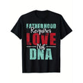requires love not dna stepdad graphic Lightsaber brand shirt casual cotton crewneck tee for men black with colorful print...