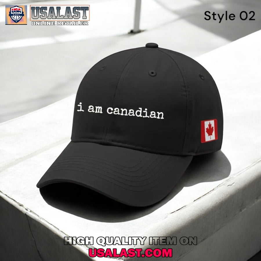 Retro I am Canadian Print Baseball Cap