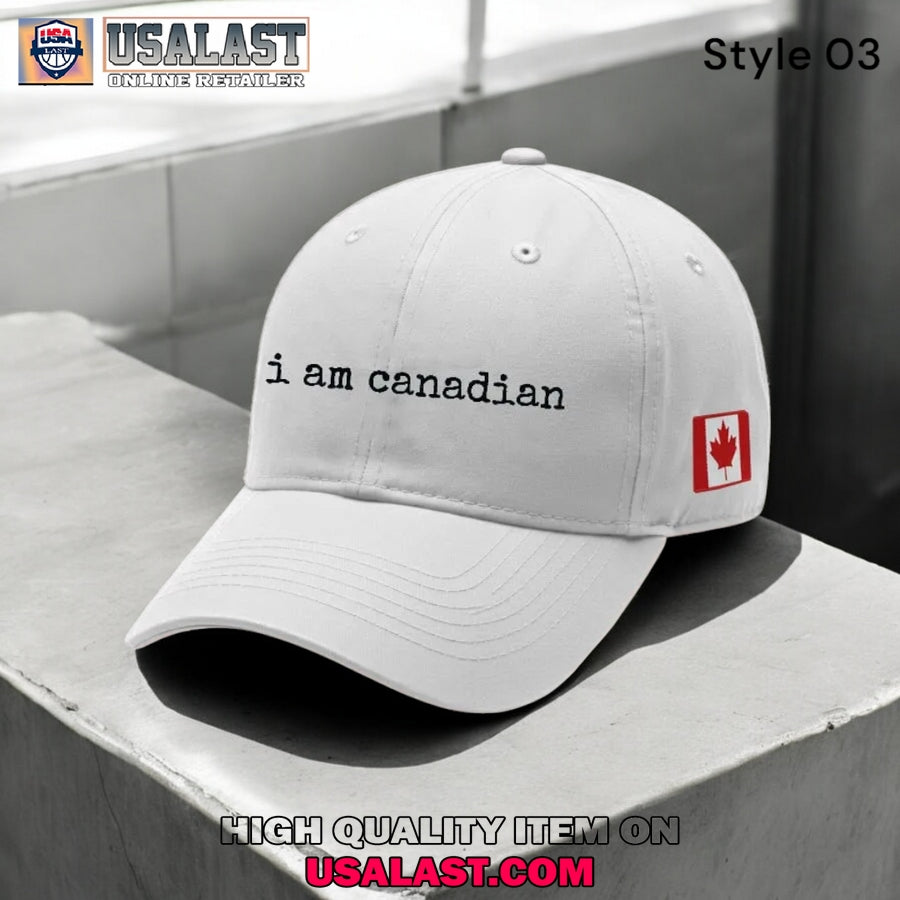 Retro I am Canadian Print Baseball Cap