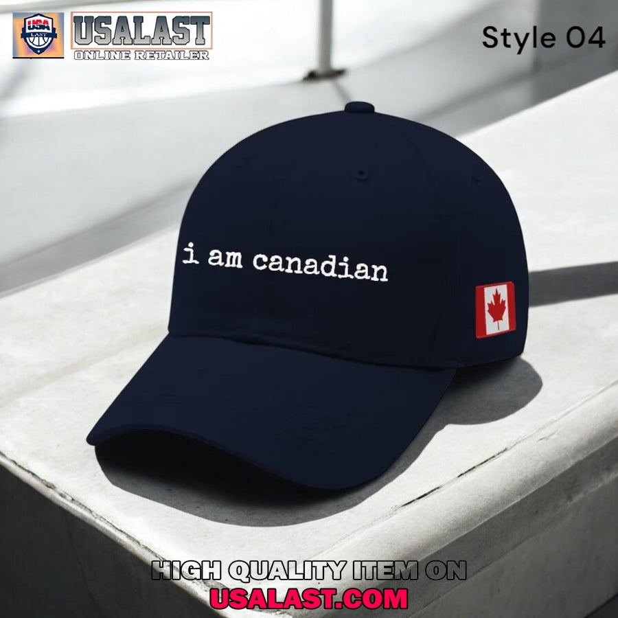 Retro I am Canadian Print Baseball Cap