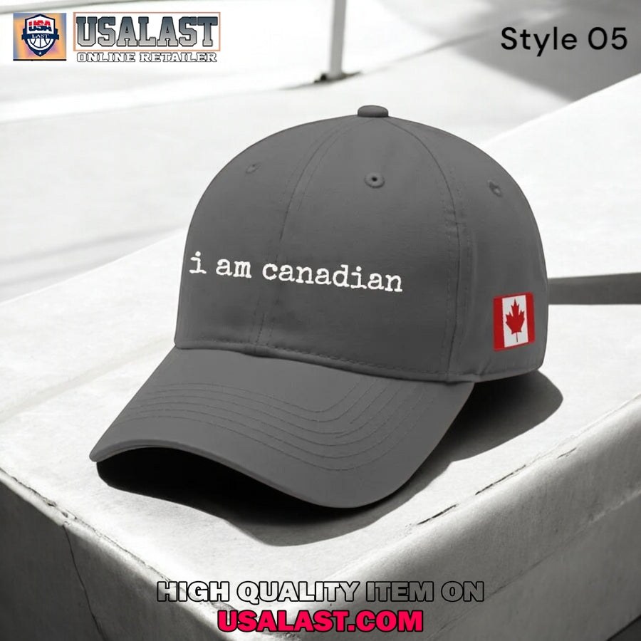 Retro I am Canadian Print Baseball Cap