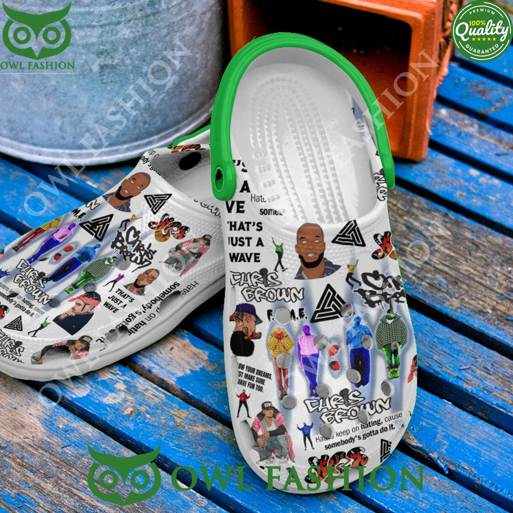 Chris Brown Haters Keep on hating quote Clogs