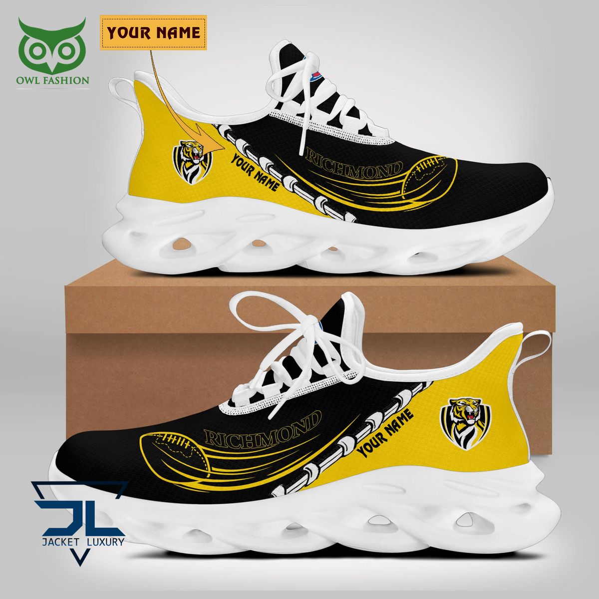 Richmond Football Club AFL Personalized Max Soul Shoes