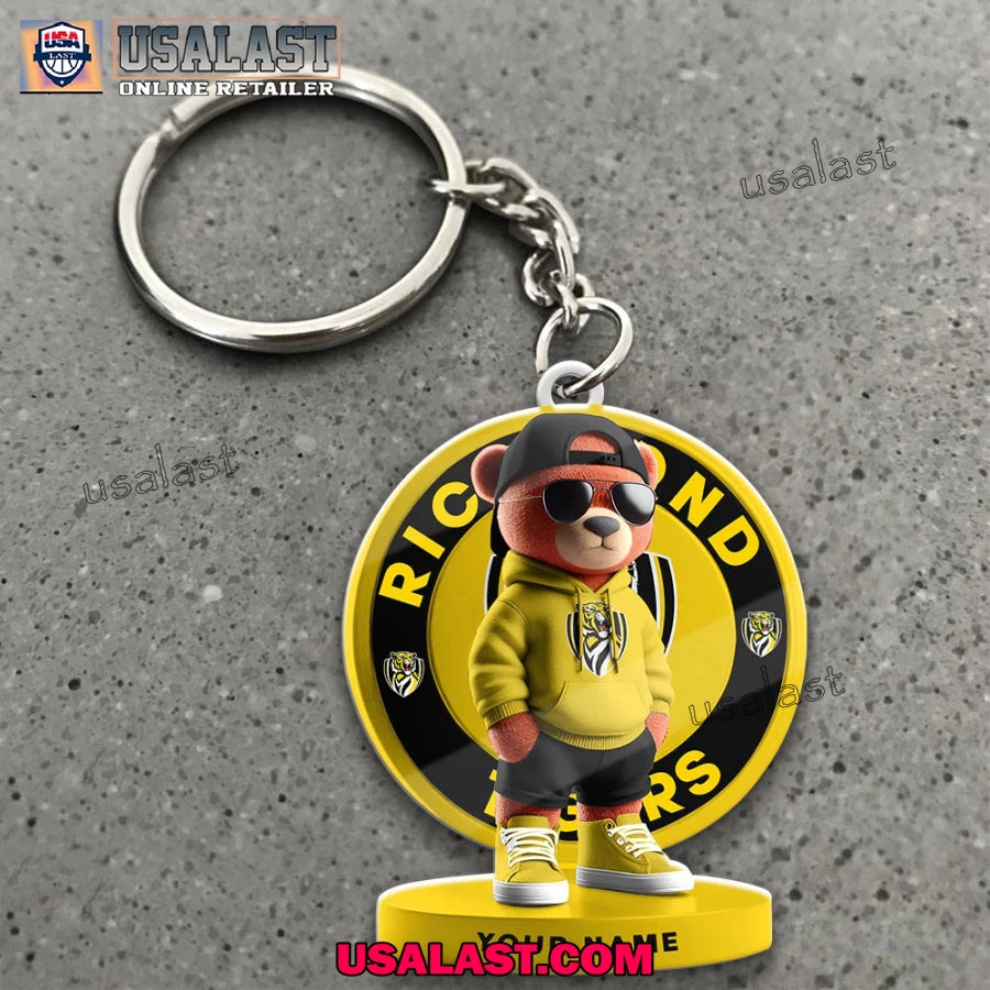 Richmond Football Club Teddy Bear Custom Keychain