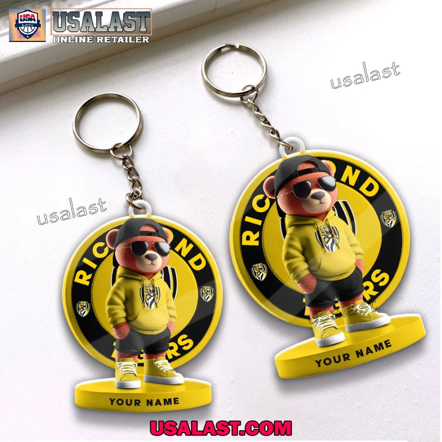 Richmond Football Club Teddy Bear Custom Keychain