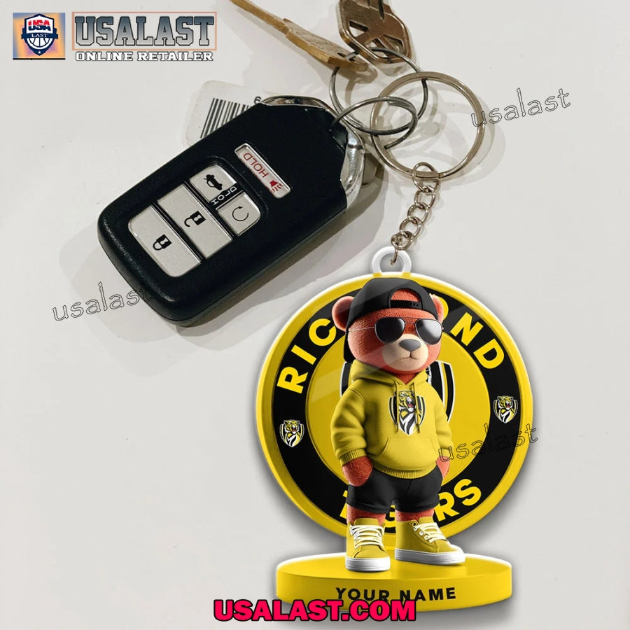 Richmond Football Club Teddy Bear Custom Keychain
