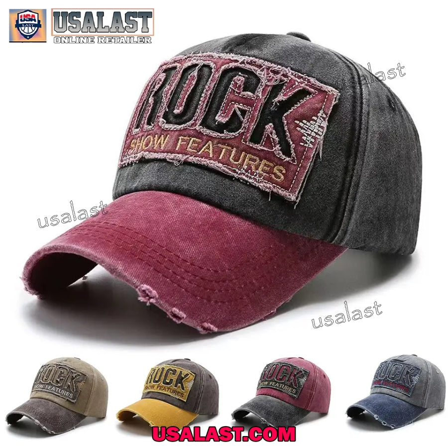 Rock Show Features Embroidery Logo Baseball Hat Cap