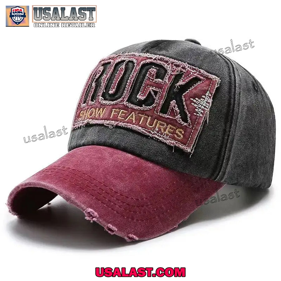Rock Show Features Embroidery Logo Baseball Hat Cap