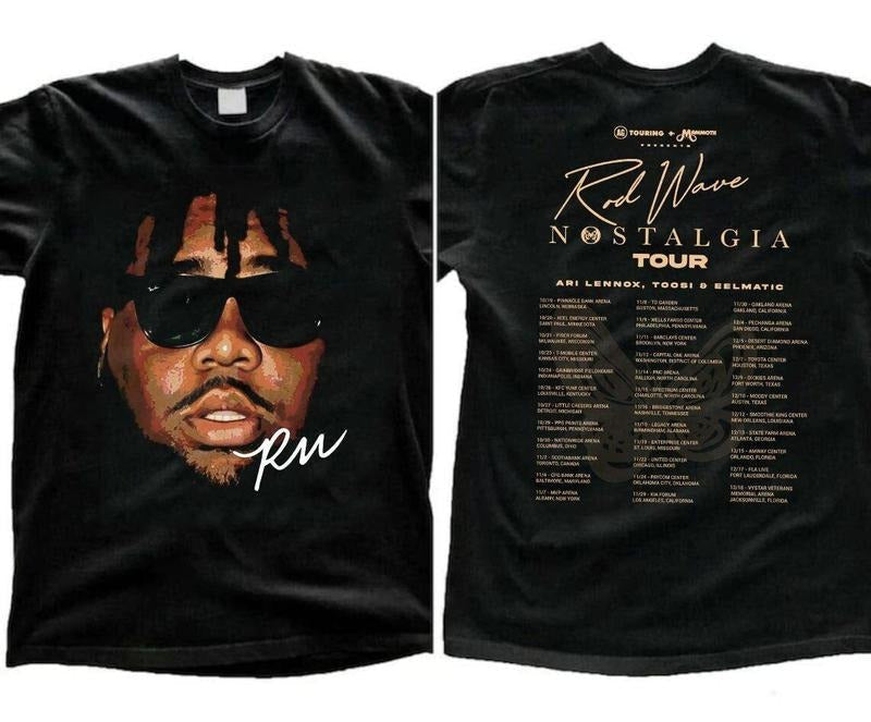 rod wave signature graphic nostalgia tour rap music black t-shirt gift fans Hoodie, Sweatshirt | RetroVerseTees.com