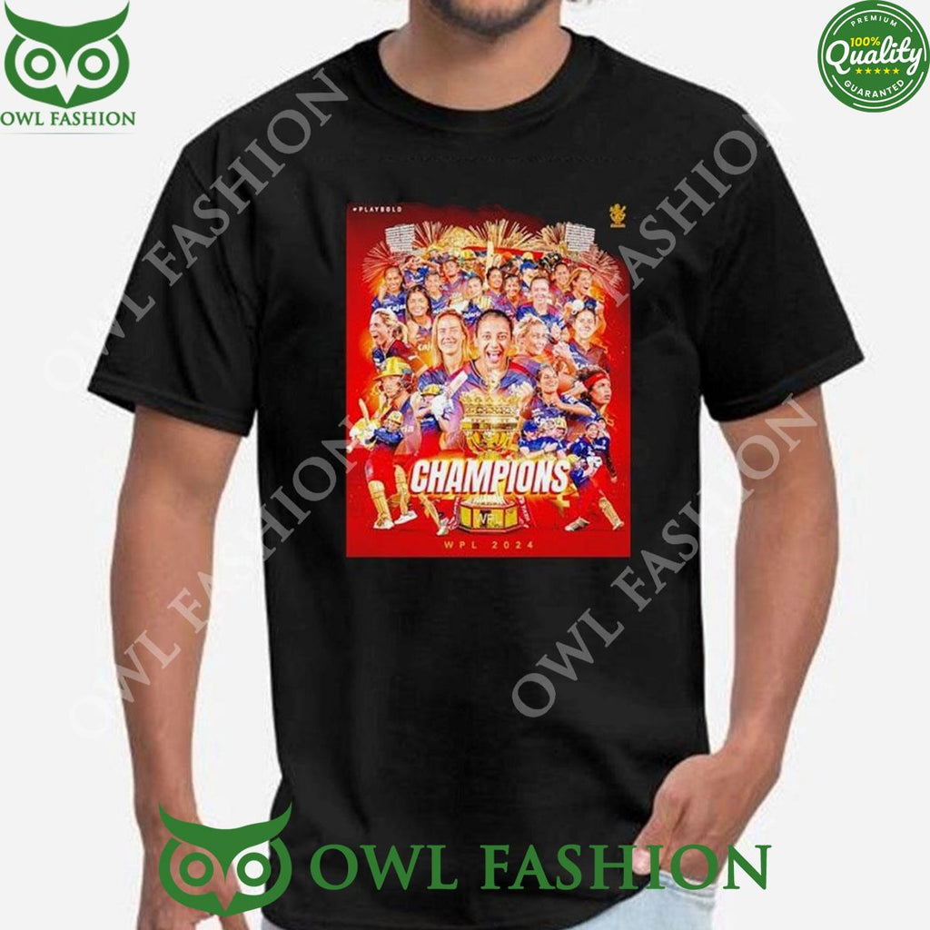 Royal Challengers Bangalore Wpl 2024 Champions Poster Shirt Ladies Tee Hoodie