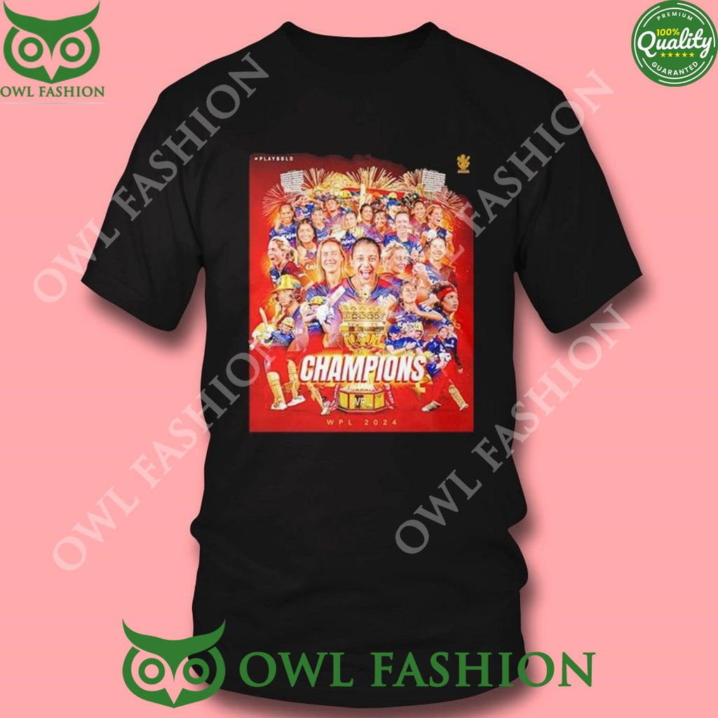 Royal Challengers Bangalore Wpl 2024 Champions Poster Shirt Ladies Tee Hoodie