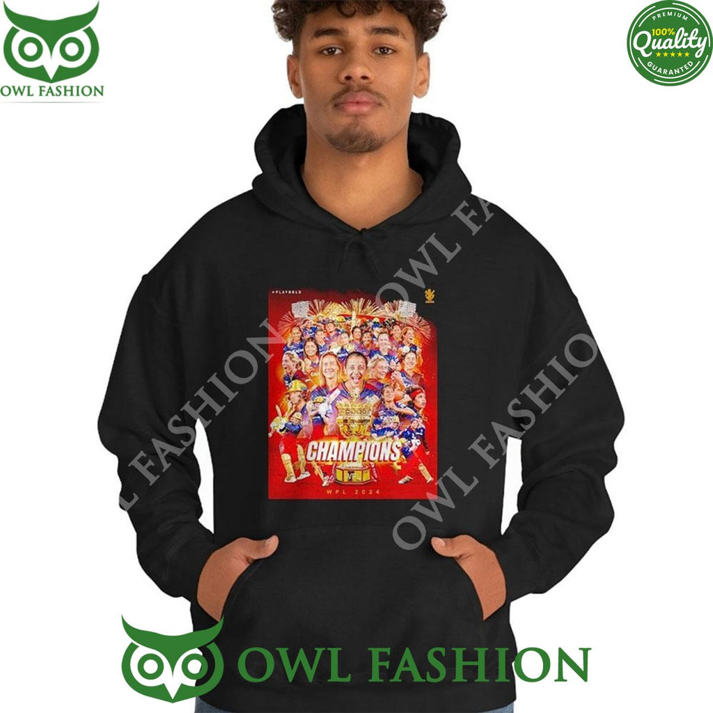 Royal Challengers Bangalore Wpl 2024 Champions Poster Shirt Ladies Tee Hoodie