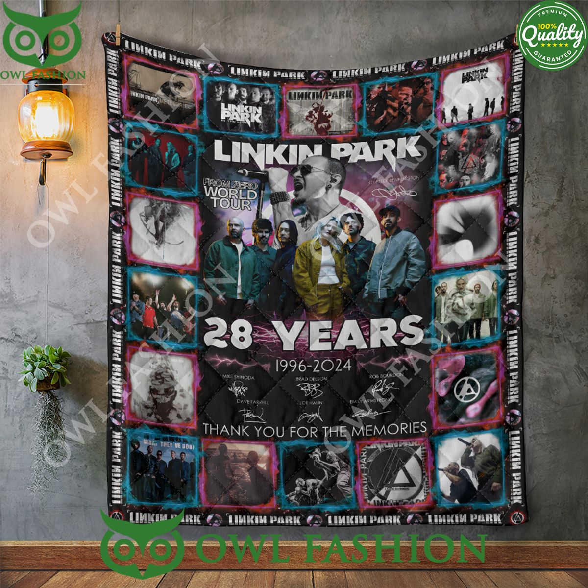 Linkin Park 28 years 1996 2024 From Zero World tour Quilt Blanket
