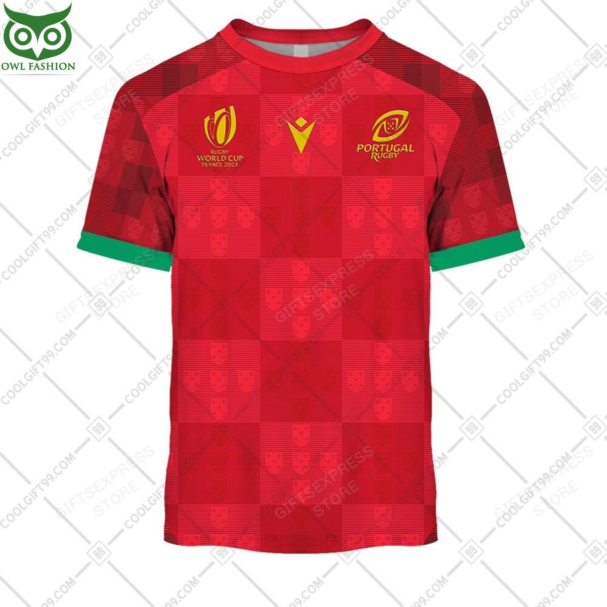 Rugby World Cup Portugal Home Jersey Personalized 3D Hoodie Tshirt