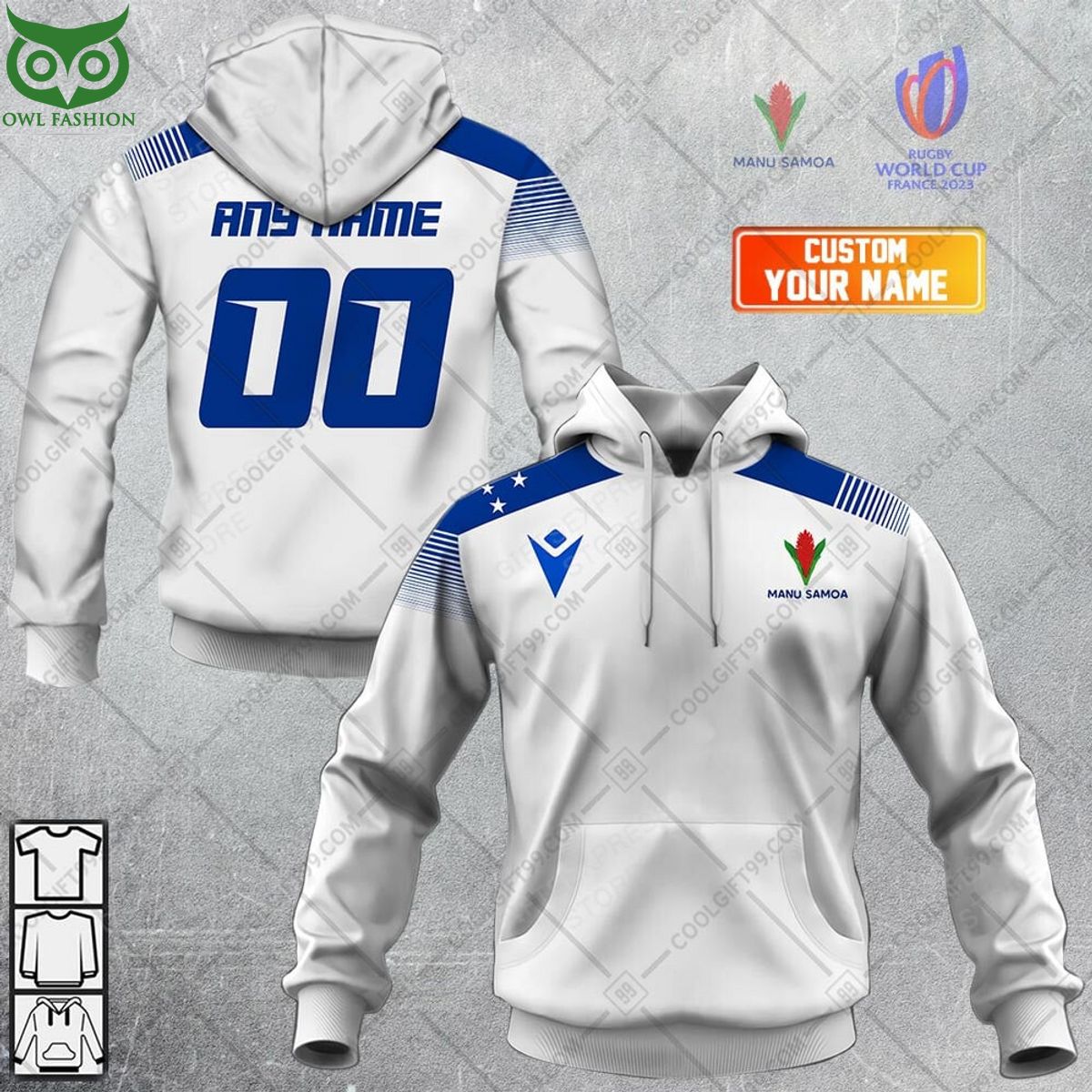 Rugby World Cup Samoa Alt Jersey Personalized 3D Hoodie Tshirt