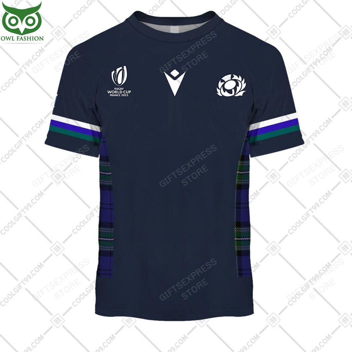 Rugby World Cup Scotland Home Jersey Personalized 3D Hoodie Tshirt