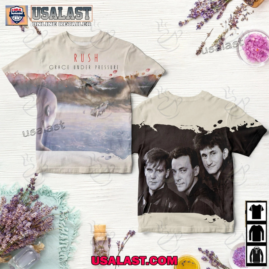 Rush Grace Under Pressure Album Cover 3D Shirt