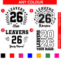Personalised School Leavers Class Of 2026 Any Colour DTF Iron On Heat Transfer