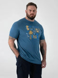 D555 Duke Big Mens Beach Printed T-Shirt Summer Print Teal 2XL-8XL (601906)
