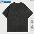 Washed T-Shirt Round Neck Short Sleeve 2000s Style Casual Street Life T-Shirts