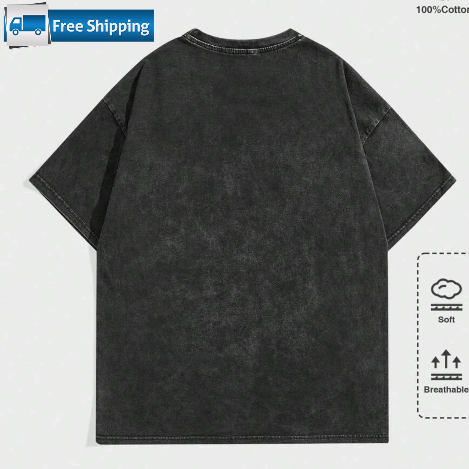 Washed T-Shirt Round Neck Short Sleeve 2000s Style Casual Street Life T-Shirts