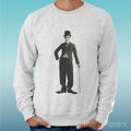 Felpa Man Light Sweater Light Grey " Charlie Chaplin Vintage "