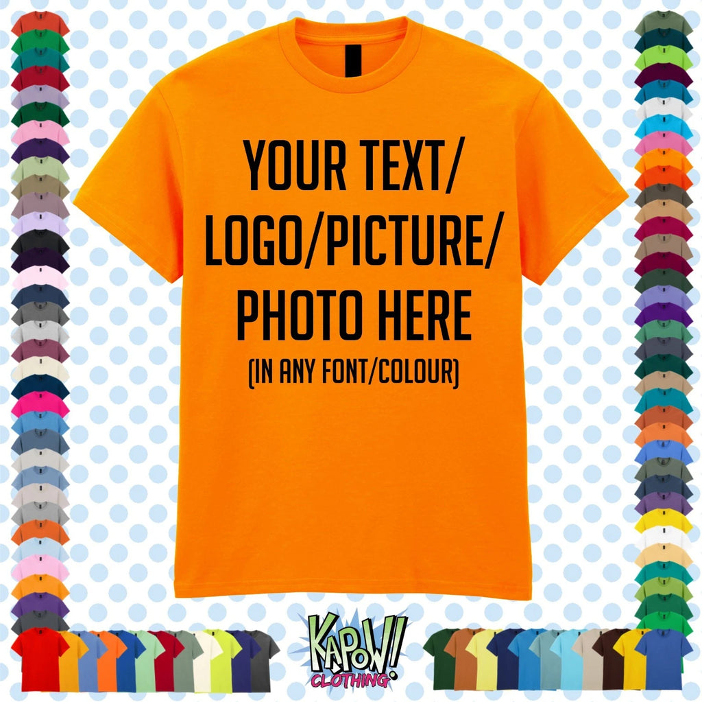 Custom Personalised Men's Printed T-SHIRT- XS-5XL Any Name Text Logo Photo Gift
