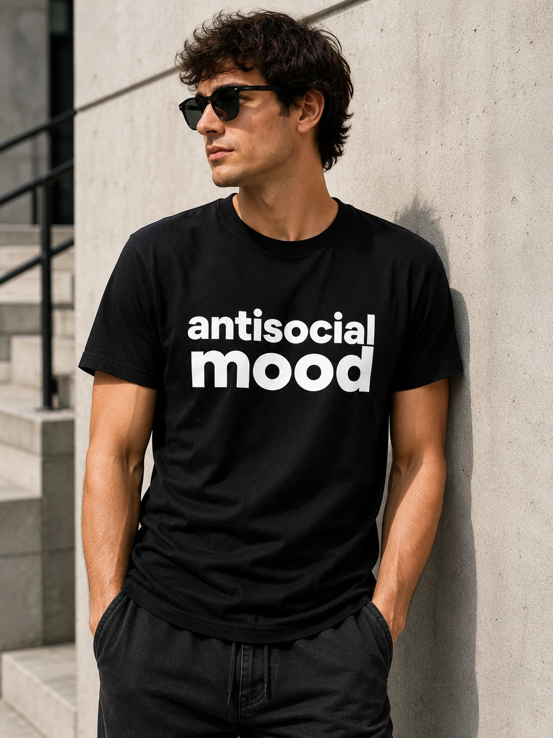 Antisocial Mood Shirt Funny Introvert Minimalist Unisex Graphic Tee